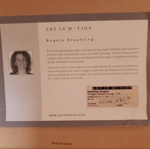 Art In Motion Vintage Cocktail Lounge Print. Angela Steahling Production.Parties - Picture 2 of 12